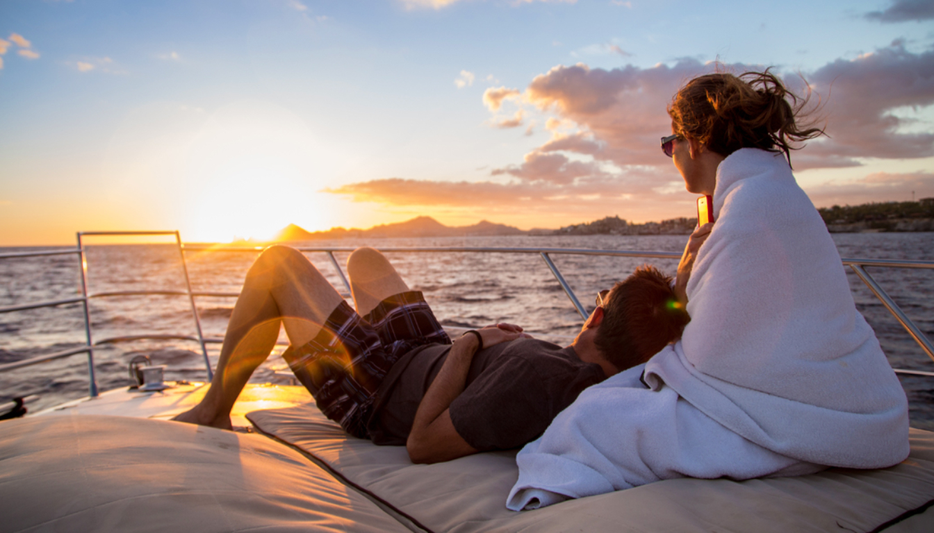 Romantic sunset yacht cruise for couples in Cabo